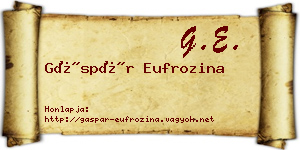 Gáspár Eufrozina névjegykártya